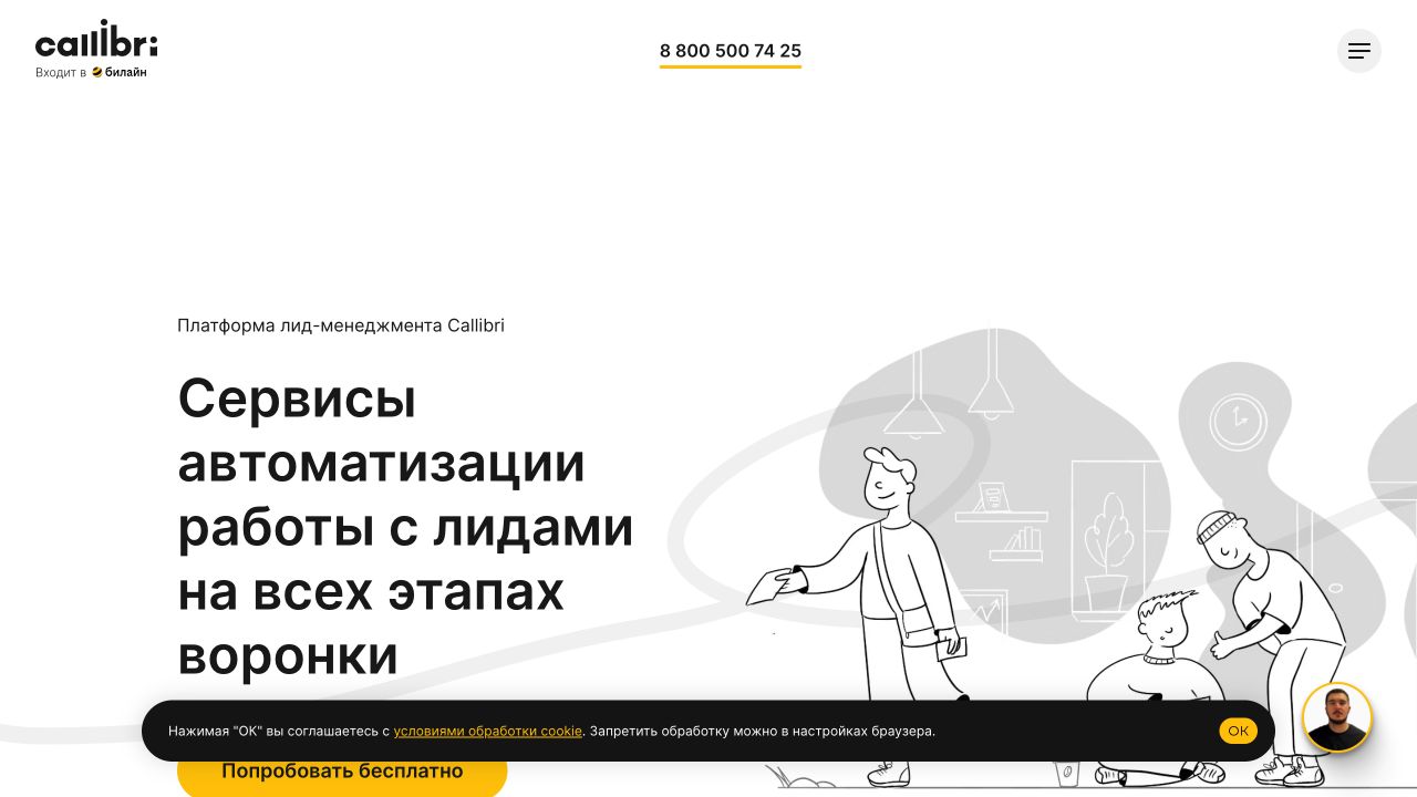 Callibri: публичная страница российского сервиса
