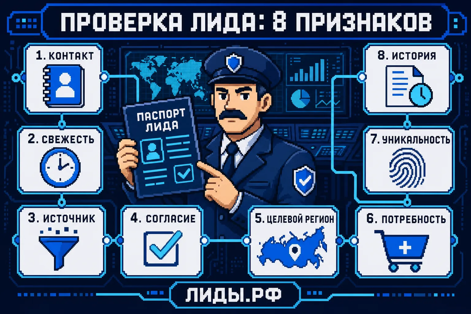 Инфографика-комикс: восемь признаков качественного лида